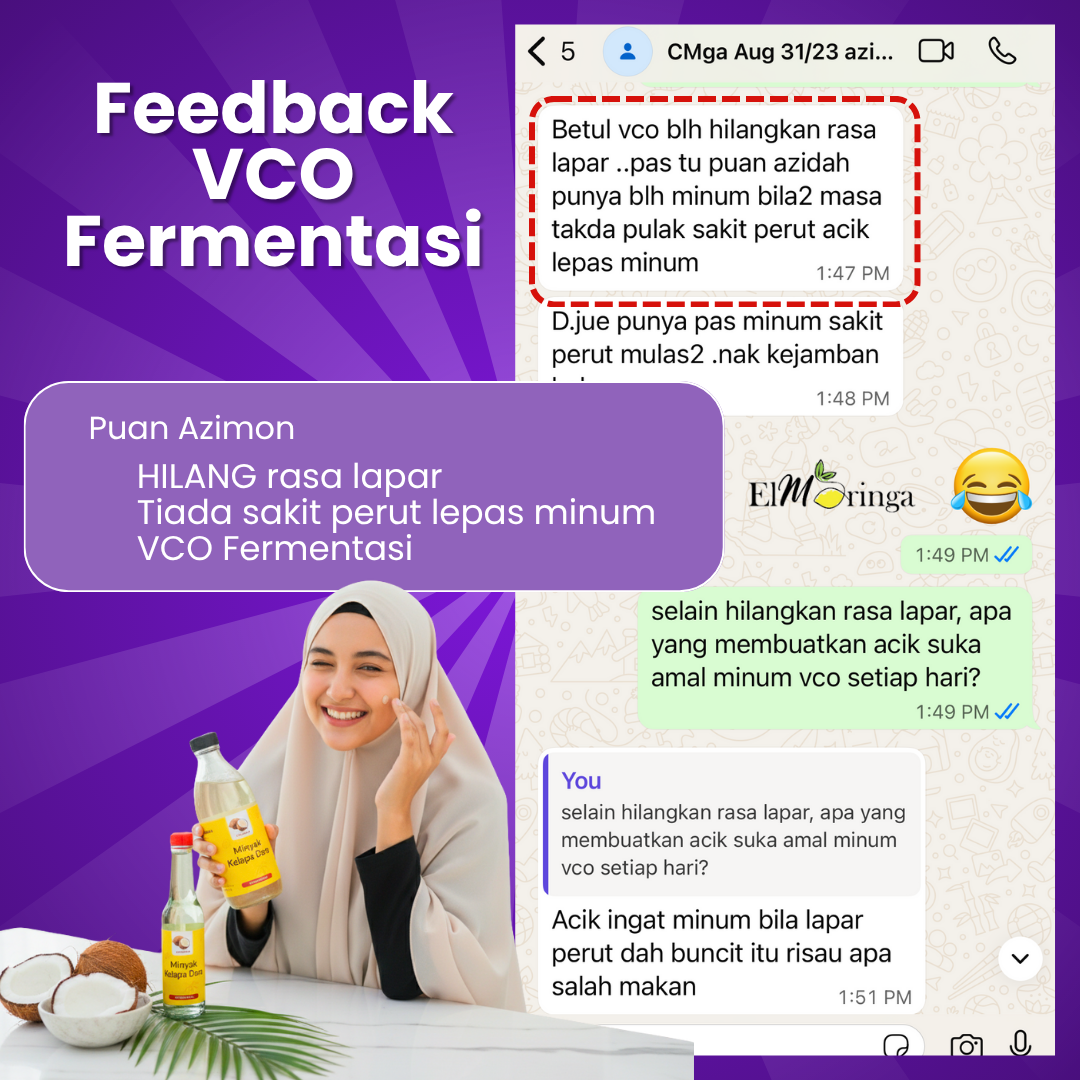 Minum VCO lapar hilang terus kenyang